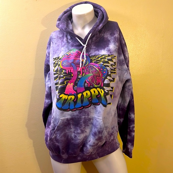 Trippy Psychedelic Hippie Purple Tie-Dye Hoodie Reasonable Offers Welcomed - Picture 2 of 9